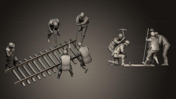 Статуэтки люди (Ремонтируют железную дорогу, STKH_0132) 3D модель для ЧПУ станка